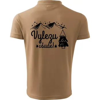 Pánská košile Vylezu všude - hory - Polokošile pánská Pique Polo 203 - 4XL ( Písková )