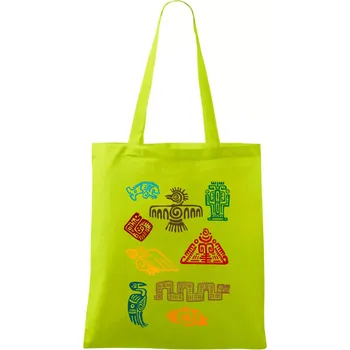 Mayové - ikony příšery - Taška bavlněná - 42 x 38 cm ( Limetková )