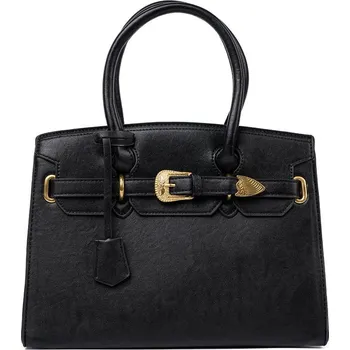 Kabelka Černá kabelka s ozdobnou zlatou sponou TOR-