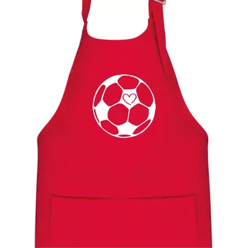 Kuchyňská zástěra I love fotbal míč - Dětská zástěra na vaření - Univerzální velikost ( Červená )