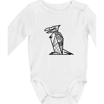Mayové - zvířata papoušek - Body kojenecké s dlouhým rukávem - Dlouhý r. do 3 měs ( Bílá )