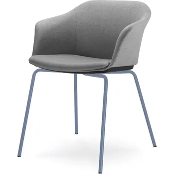 Jednací židle Konferenční křeslo Wave 033-N15 (4-nohá ocelová kostra holubí modrá RAL 5014, celočalouněný korpus)