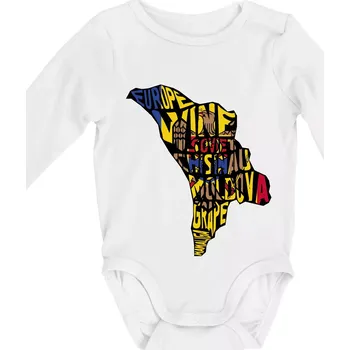 Mapy - názvy měst - Polsko - Body kojenecké s dlouhým rukávem - Dlouhý r. do 3 měs ( Bílá )