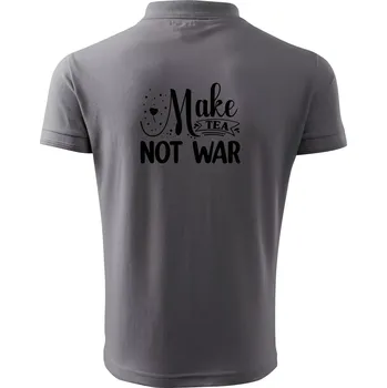 Pánská košile Make tea not war - Polokošile pánská Pique Polo 203 - 4XL ( Ocelově šedá )