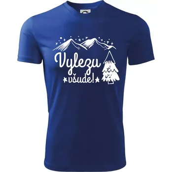 Chlapecké oblečení Vylezu všude - hory - Dětské triko sportovní (dresovina) - 122 cm/6 let ( Královská modrá )