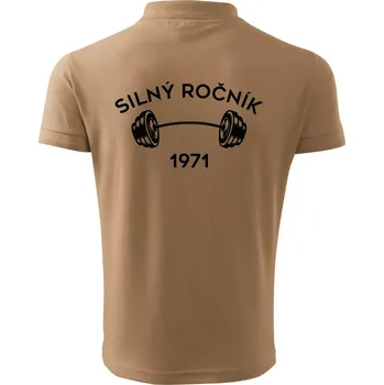 Pánská košile Silný ročník - Letopočet 1971 - Polokošile pánská Pique Polo 203 - 5XL ( Písková )