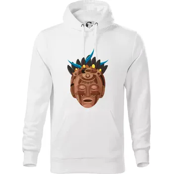 Pánská mikina Mayové maska hnědá - Mikina pánská Cape s kapucí - 5XL ( Bílá )