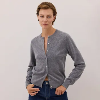 Dámský svetr Reserved - Vlněný kardigan - středně šedá - 745GL-85M - 745GL-85M-XS