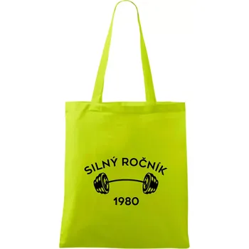 Silný ročník - Letopočet 1980 - Taška bavlněná - 42 x 38 cm ( Limetková )