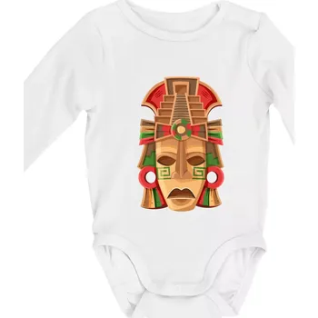 Mayové maska červené uši - Body kojenecké s dlouhým rukávem - Dlouhý r. 3-6 měs ( Bílá )