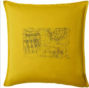 Polštář Technické výkresy - frézky - Polštář 50x50 - 50x50 - Pouze potah ( Žlutá )