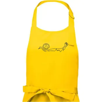 Kuchyňská zástěra Pěst a symbol míru - Pánská zástěra na vaření - Univerzální velikost ( Žlutá )