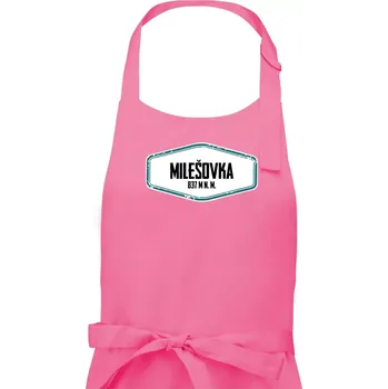 Kuchyňská zástěra Hora Milešovka - Pánská zástěra na vaření - Univerzální velikost ( Růžová )