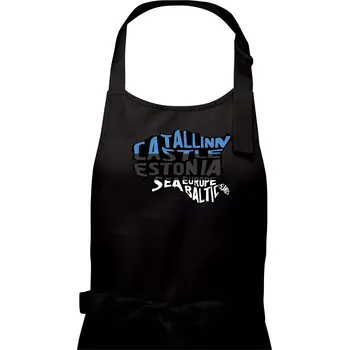 Kuchyňská zástěra Mapy - názvy měst - Estonsko - Dámská zástěra na vaření - Univerzální velikost ( Černá )
