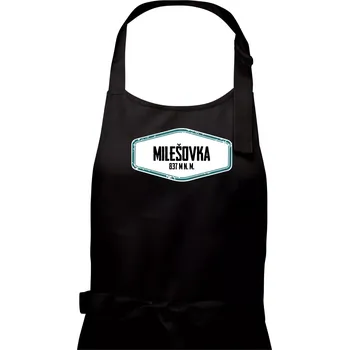 Kuchyňská zástěra Hora Milešovka - Dámská zástěra na vaření - Univerzální velikost ( Černá )