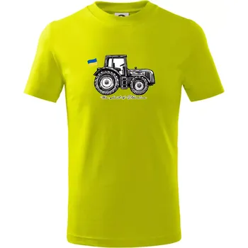 Chlapecké tričko The ghost of Ukraine - traktor - Tričko dětské bavlněné - 98 cm / 2 roky ( Limetková )