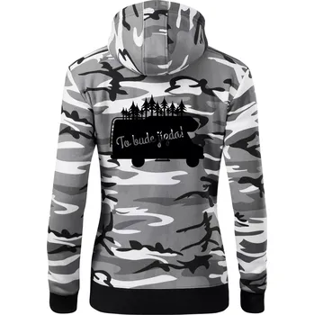 Dámská mikina To bude jízda - alkovna - Dámská mikina trendy zipper s kapucí - S ( Šedý maskáč )