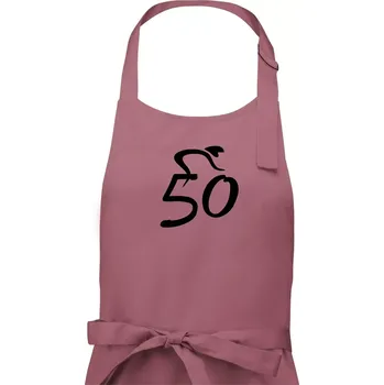 Kuchyňská zástěra Cyklista slaví padesátku (50) - Pánská zástěra na vaření - Univerzální velikost ( Starorůžová )