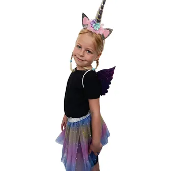 Karnevalový kostým Kostým na karneval jednorožec duhový tmavý