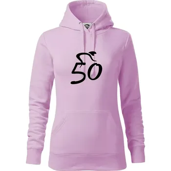 Dámská mikina Cyklista slaví padesátku (50) - Mikina dámská Cape s kapucí - XS ( Orchid )