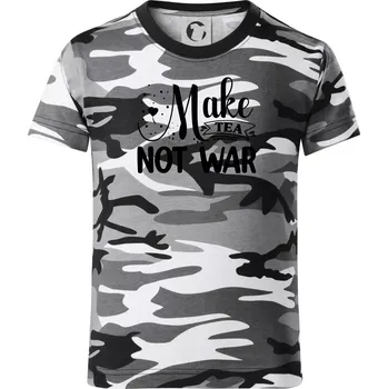Chlapecké tričko Make tea not war - Dětské maskáčové triko - 134 cm/8 let ( Šedý maskáč )