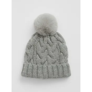 Čepice GAP Dívčí Baby čepice s bambulí GAP Šedá 52 (2439253)