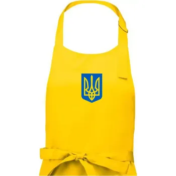 Kuchyňská zástěra Ukrajinské logo barevné malé - Pánská zástěra na vaření - Univerzální velikost ( Žlutá )