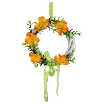 Věnec Proutěný věneček oranžový Ø15 cm