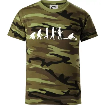 Evoluce curling - Dětské maskáčové triko - 122 cm/6 let ( Zelený maskáč )