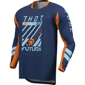 Moto dres Dětský sportovní motokrosový / MTB dres THOR LAUNCHMODE RACEWEAR FUTURA barva navy modrá/oranžová (oblečení pro malé závodníky)