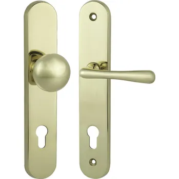 Dveřní kování Cobra ochranné kování ELEGANT (mosaz lesklá) Provedení: K PZ RE (klika pravá/koule pro FAB), Rozteč: 90mm