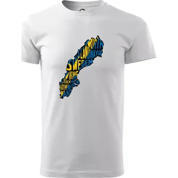 Pánské tričko Mapy - názvy měst - Švédsko - Triko extra velké (5-8XL) - 7XL ( Bílá )