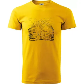 Hory a lyže - můj relax - Triko extra velké (5-8XL) - 8XL ( Žlutá )