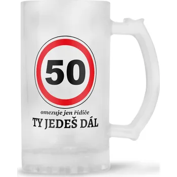 Žertovný předmět Fotodeky Půllitr Korbel Ty jedeš dál 50