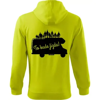 Pánská mikina To bude jízda - alkovna - Mikina s kapucí na zip trendy zipper - 3XL ( Limetková )