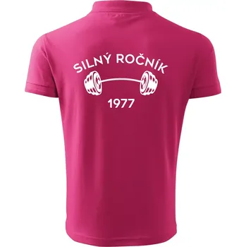 Pánská košile Silný ročník - Letopočet 1977 - Polokošile pánská Pique Polo 203 - S ( Purpurová )