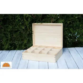 Dárková krabička Dřevěná krabička na čaj 12 bez zapínání