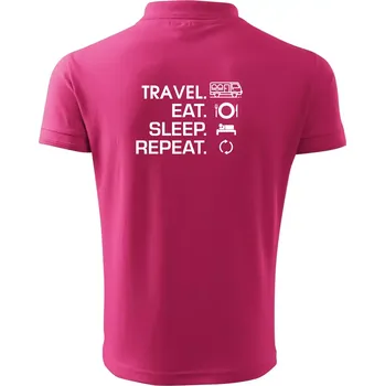 Pánská košile Eat sleep travel - Van - Polokošile pánská Pique Polo 203 - S ( Purpurová )