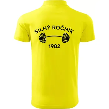 Pánská košile Silný ročník - Letopočet 1982 - Polokošile pánská Pique Polo 203 - 4XL ( Citrónová )