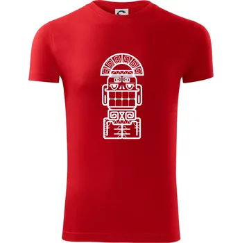 Mayové - socha se zuby - Viper FIT - Pánské zůžené tričko - 3XL ( Červená )
