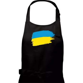 Kuchyňská zástěra Ukrajinské tričko - Pánská zástěra na vaření - Univerzální velikost ( Černá )