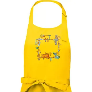 Kuchyňská zástěra Steampunk barevná sestava - Pánská zástěra na vaření - Univerzální velikost ( Žlutá )