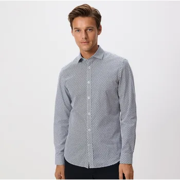 Pánská košile Reserved - Košile slim fit z egyptské bavlny - tmavomodrá - RJ180-59P - RJ180-59P-S