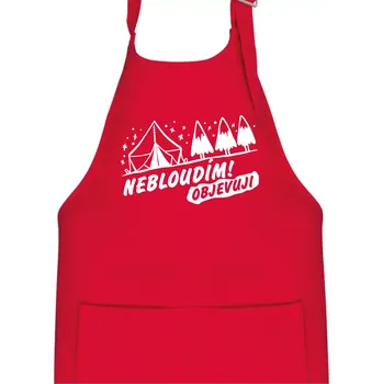 Kuchyňská zástěra Nebloudím, objevuji - hory - Dětská zástěra na vaření - Univerzální velikost ( Červená )