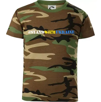 Chlapecké tričko #StandWithUkraine - Dětské maskáčové triko - 104-110cm / 3-4 roky ( Hnědý maskáč )