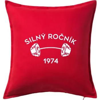 Polštář Silný ročník - Letopočet 1974 - Polštář 50x50 - 50x50 - Pouze potah ( Červená )