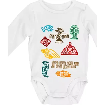 Kojenecké oblečení Mayové - ikony příšery - Body kojenecké s dlouhým rukávem - Dlouhý r. do 3 měs ( Bílá )