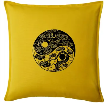 Polštář Yin & Yang sakura - Polštář 50x50 - 50x50 - Pouze potah ( Žlutá )