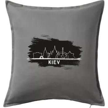 Polštář Kiev - Silueta - Polštář 50x50 - 50x50 - Pouze potah ( Tmavě šedý melír )