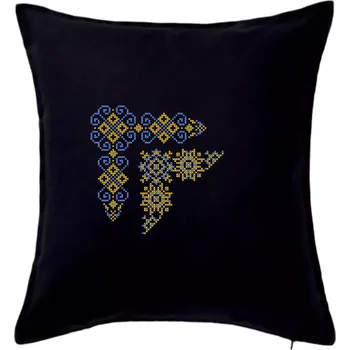 Polštář Ukrajina folklor - obrázek v rohu - Polštář 50x50 - 50x50 - Pouze potah ( Černá )